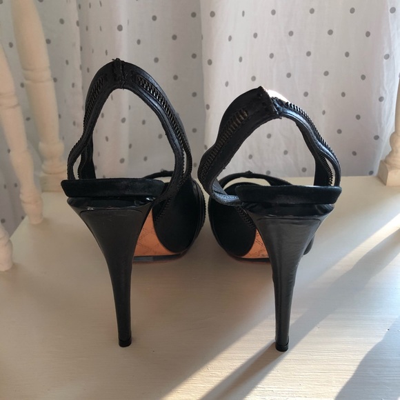 L.A.M.B. leather slingback peep-toe stilettos - Picture 3 of 4